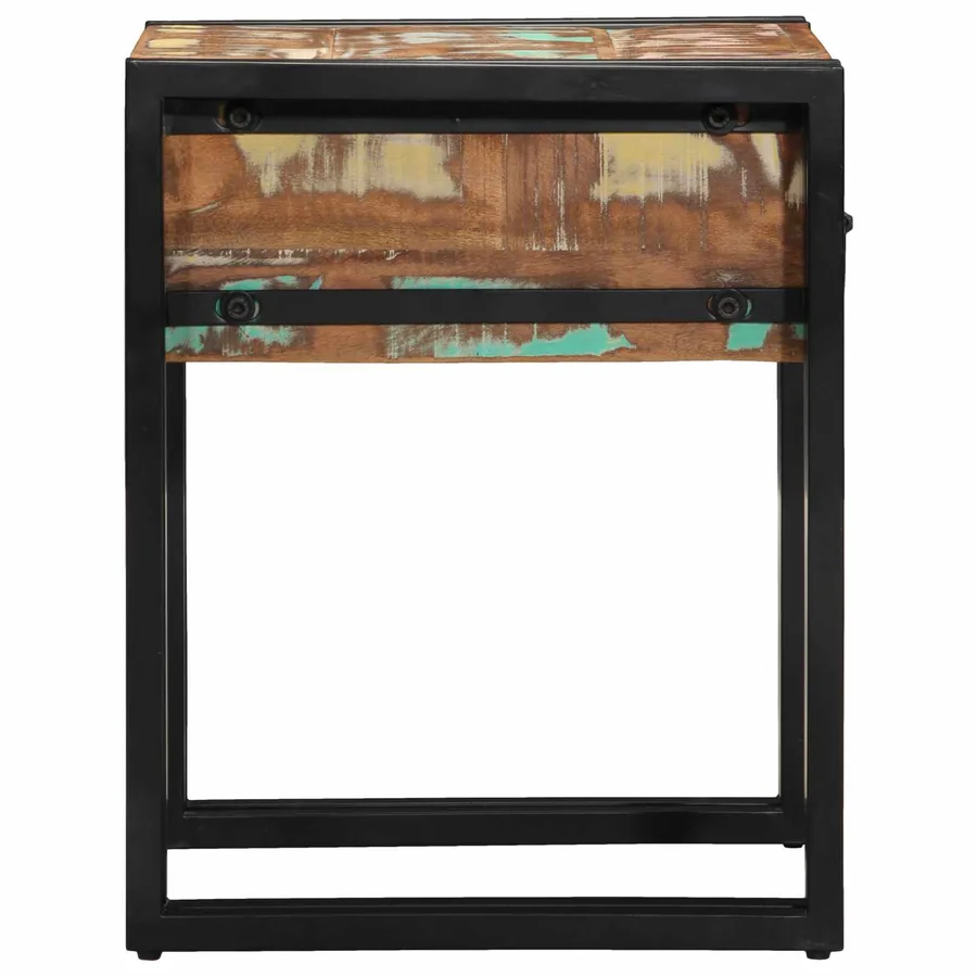 Table d'appoint avec tiroir 40 x 40 x 50 cm Bois Recyclé Solide - 3