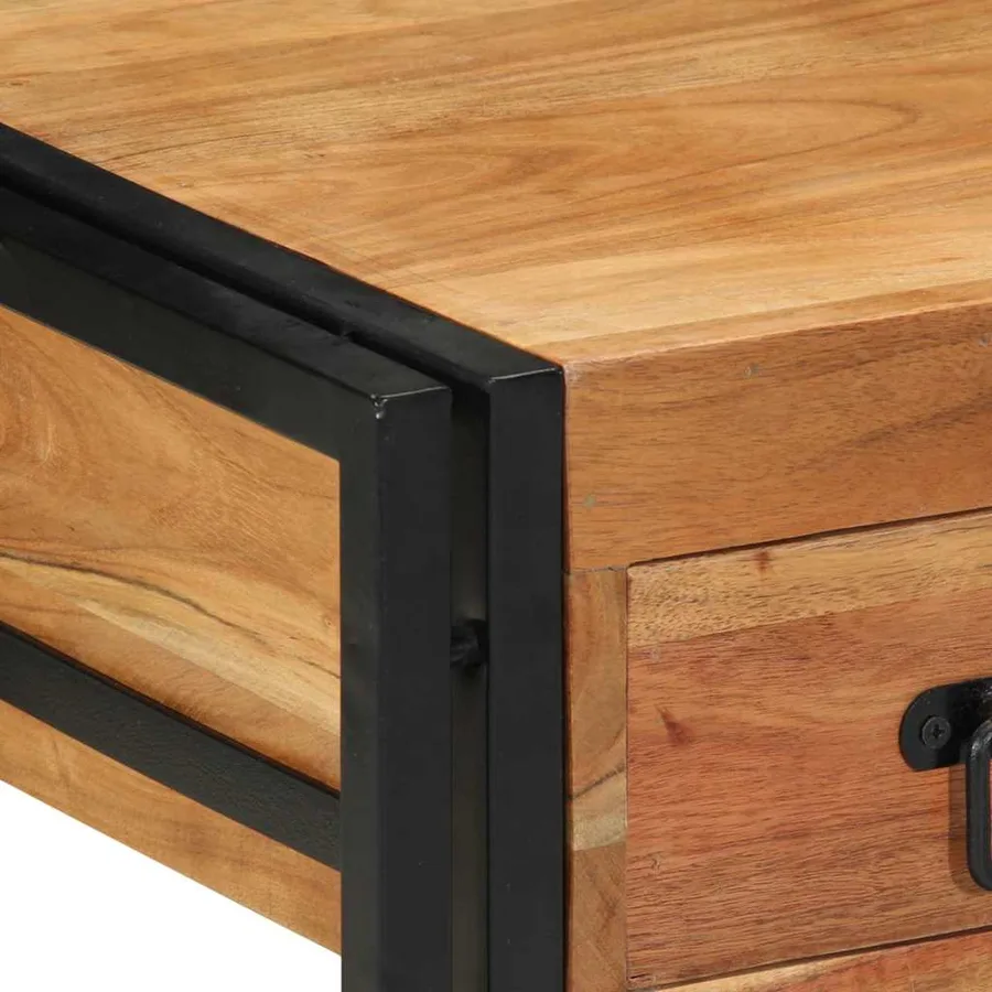 Cabinet de chevet 2 pcs 40 x 40 x 50 cm Bois d'Acacia Massif - 9