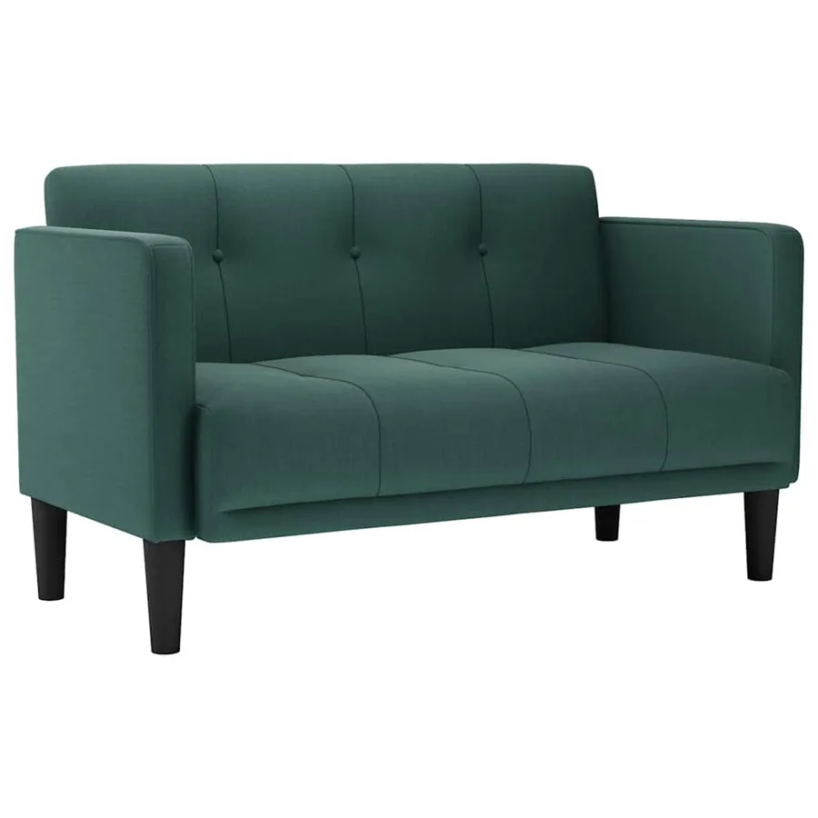Canapé deux places vert foncé 111 cm en tissu - 2