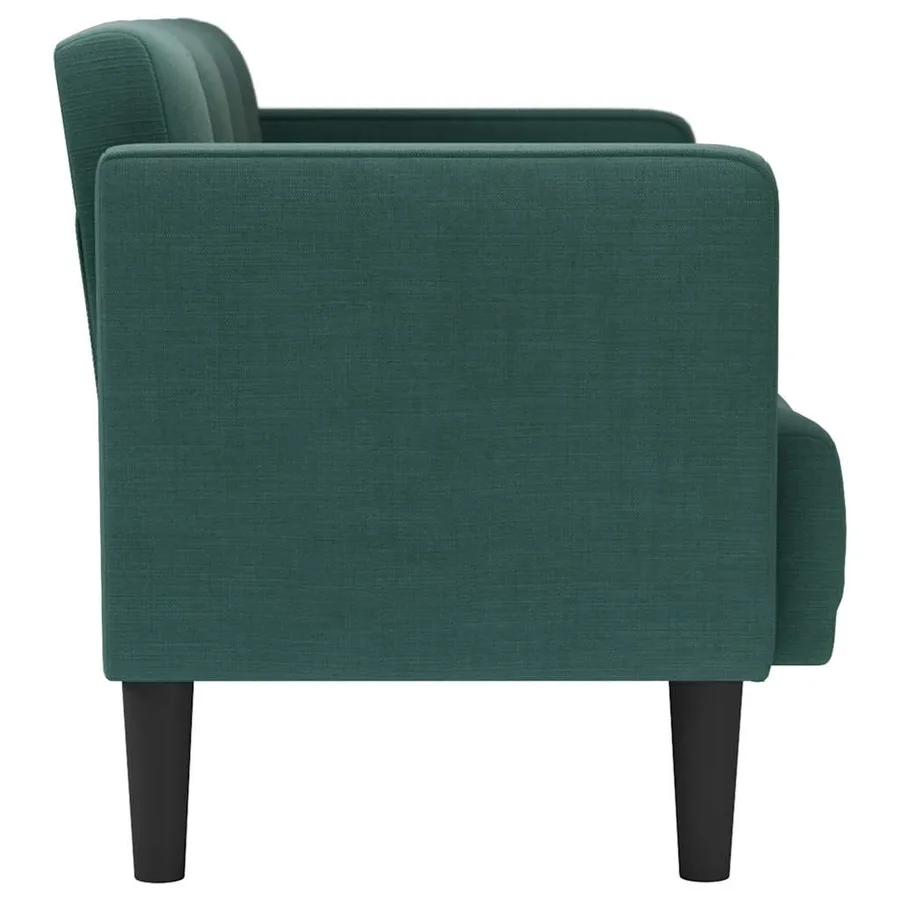 Canapé deux places vert foncé 111 cm en tissu - 4