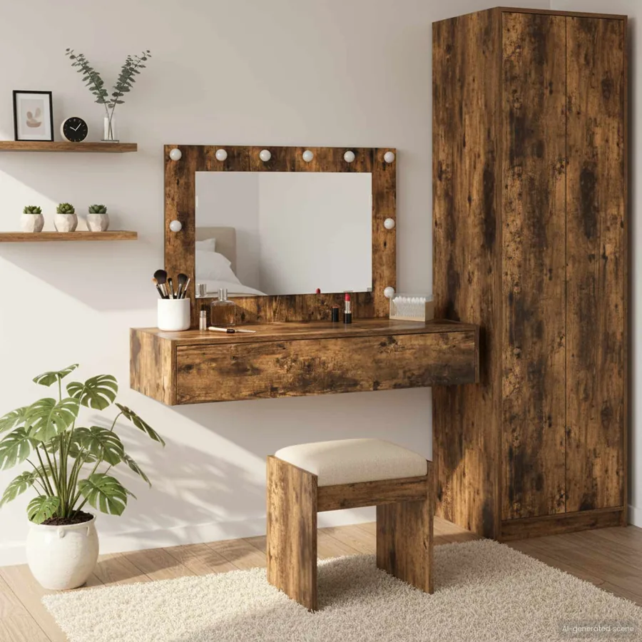 Table de Toilette Marron 100 x 40 x 70 cm Bois d'ingénierie