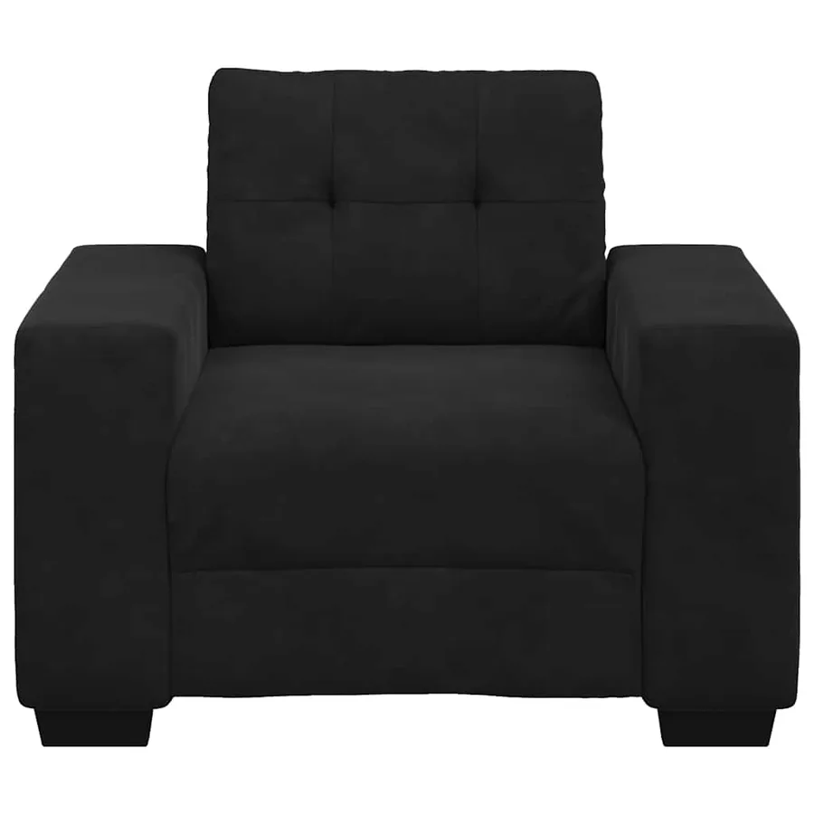 Fauteuil noir 100x78x80 cm velours - 4