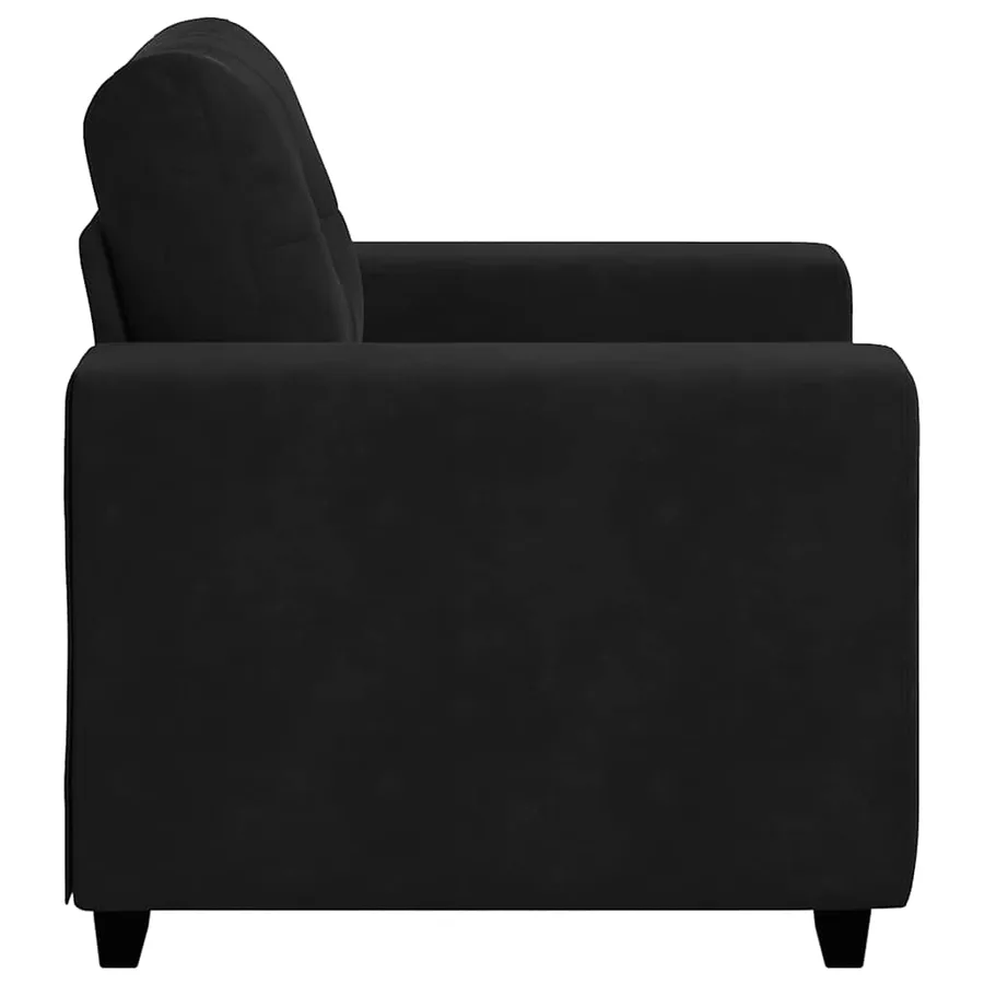 Fauteuil noir 100x78x80 cm velours - 5