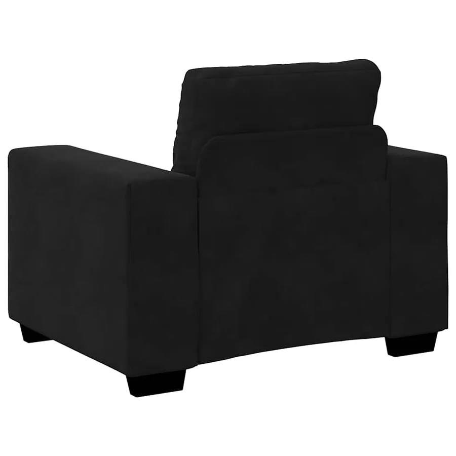 Fauteuil noir 100x78x80 cm velours - 6