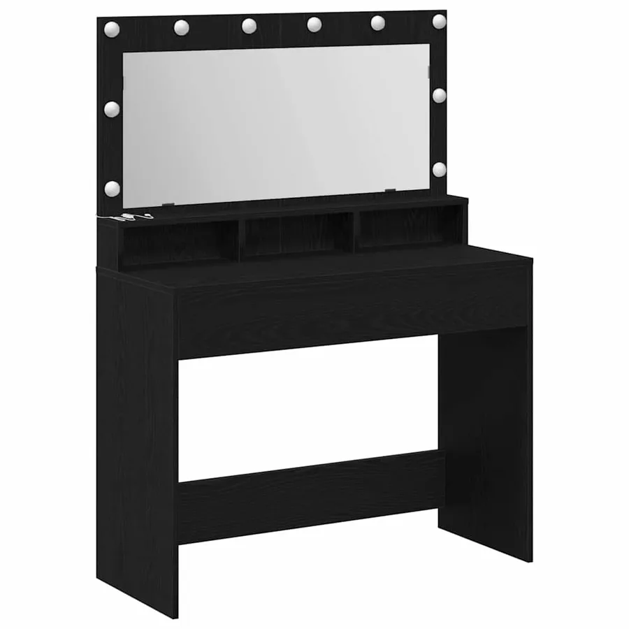 Table de Toilette avec étagère Chêne noir 100 x 41 x 135 cm - 2