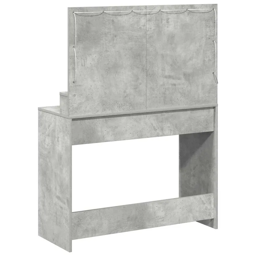 Table de Toilette avec étagère Gris béton 100 x 41 x 135 cm - 6