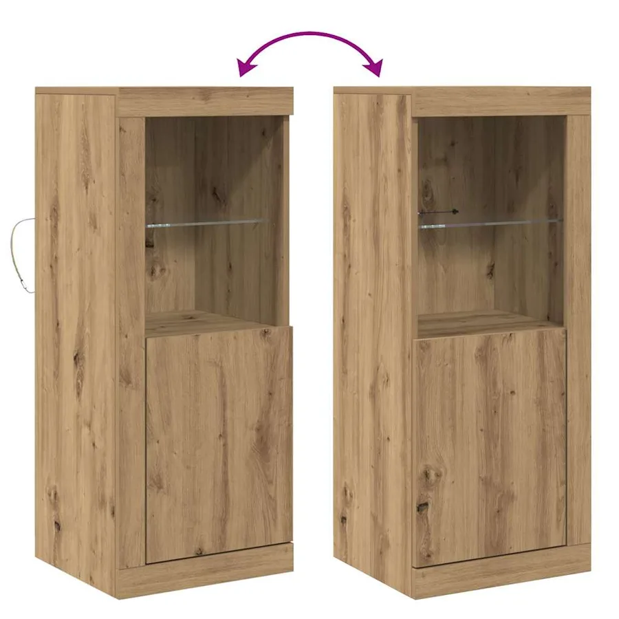 Buffet LED Marron 41 x 37 x 100 cm Bois d'ingénierie - 13