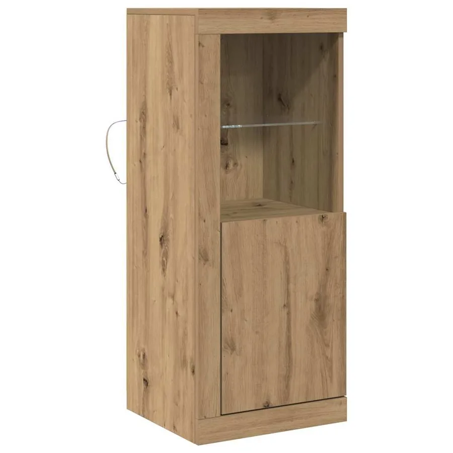 Buffet LED Marron 41 x 37 x 100 cm Bois d'ingénierie - 2