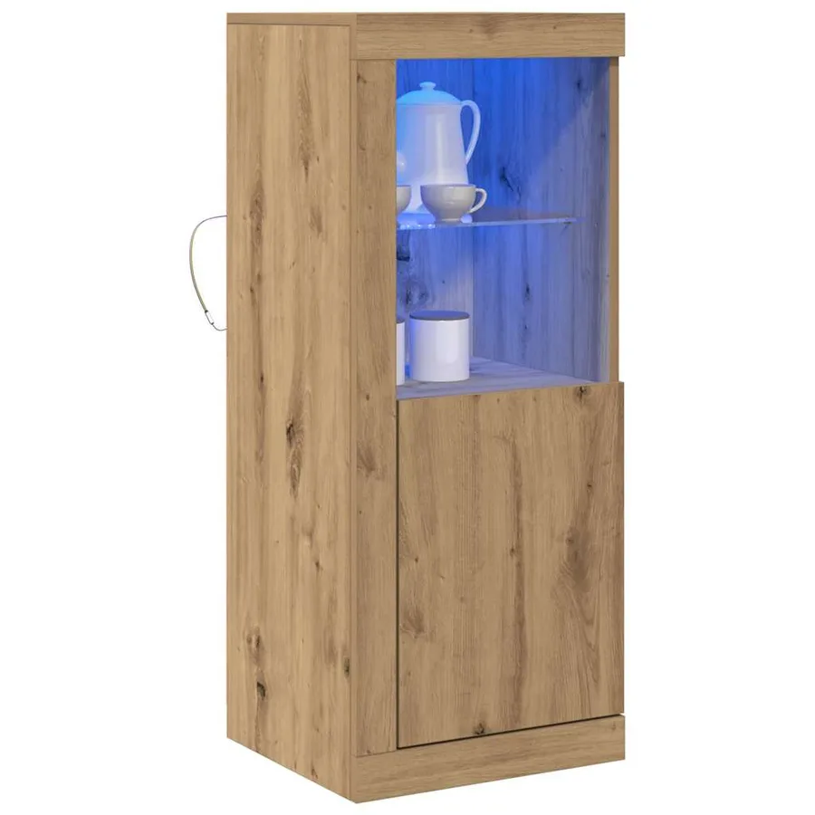 Buffet LED Marron 41 x 37 x 100 cm Bois d'ingénierie - 3