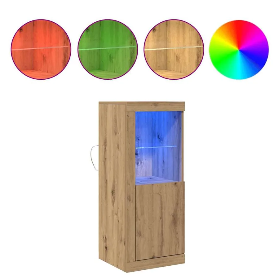 Buffet LED Marron 41 x 37 x 100 cm Bois d'ingénierie - 4