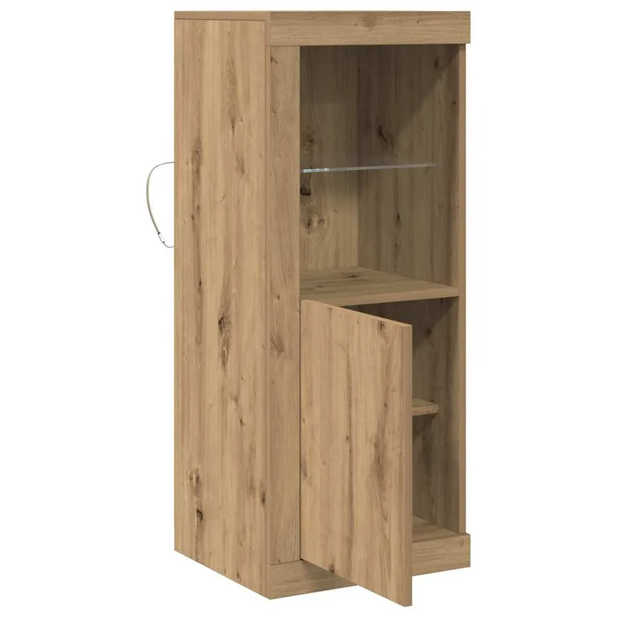 Buffet LED Marron 41 x 37 x 100 cm Bois d'ingénierie - 7