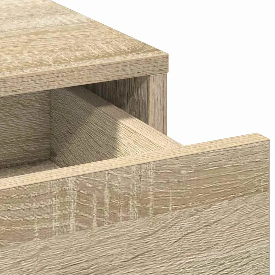 Table de Toilette 3 pcs Chêne Sonoma Bois d'ingénierie - 9