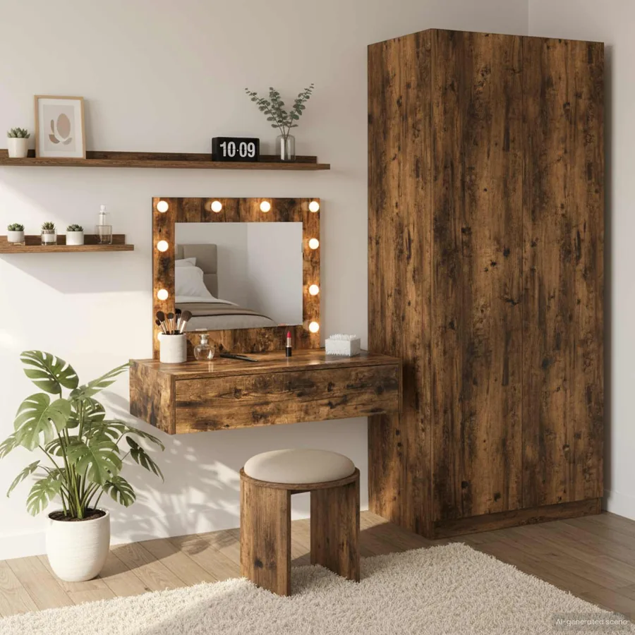Table de Toilette Marron 83 x 40 x 70 cm Bois d'ingénierie