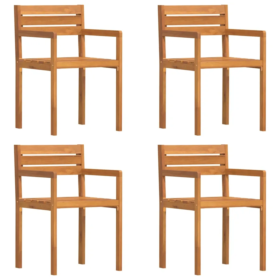 Chaises de jardin 4 pièces 50x53x80 cm Bois massif Acacia - 2