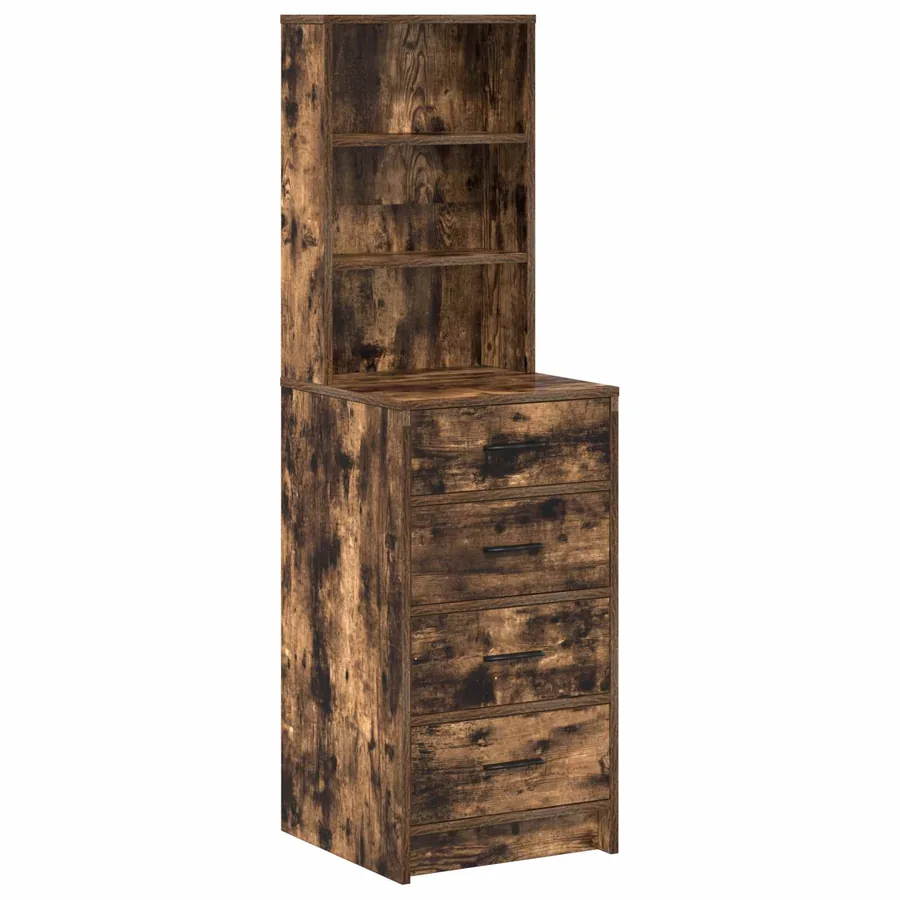 Haut Armoire Chêne fumé 40 x 41 x 135 cm Bois d'ingénierie