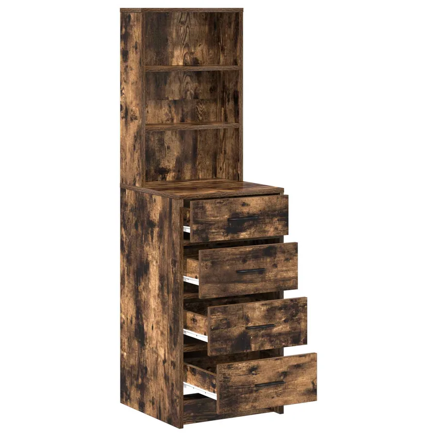 Haut Armoire Chêne fumé 40 x 41 x 135 cm Bois d'ingénierie - 3