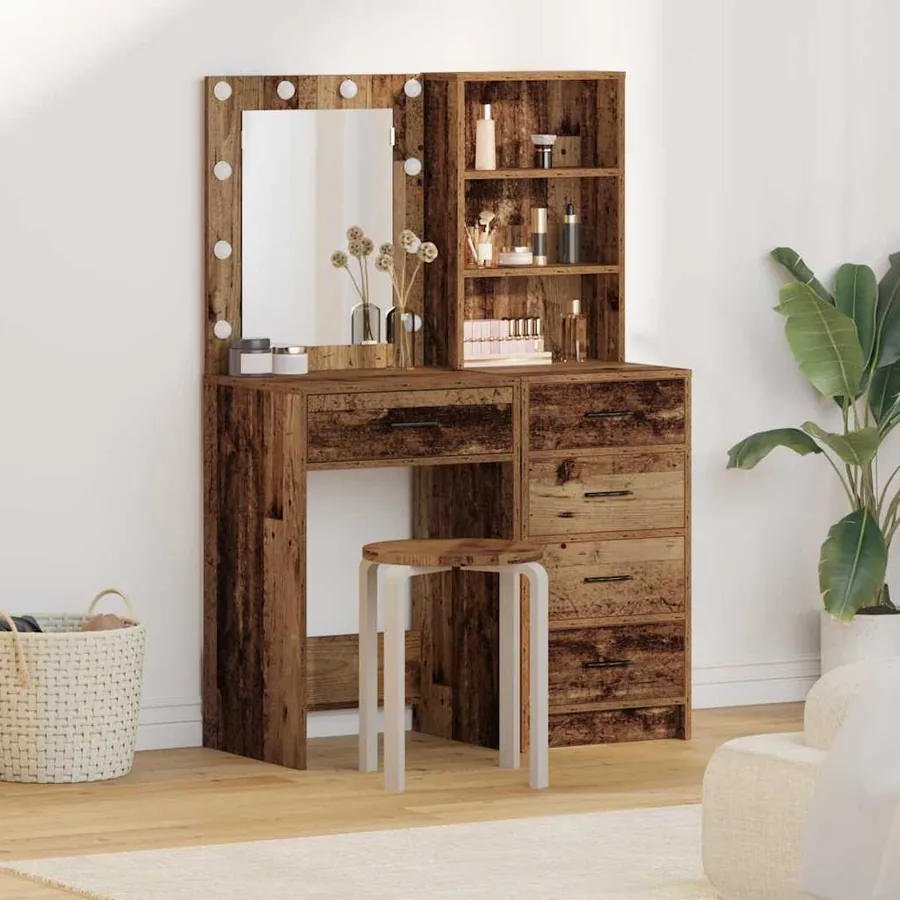 Table de Toilette avec tiroir 2 pcs Marron 50 x 41 x 135 cm