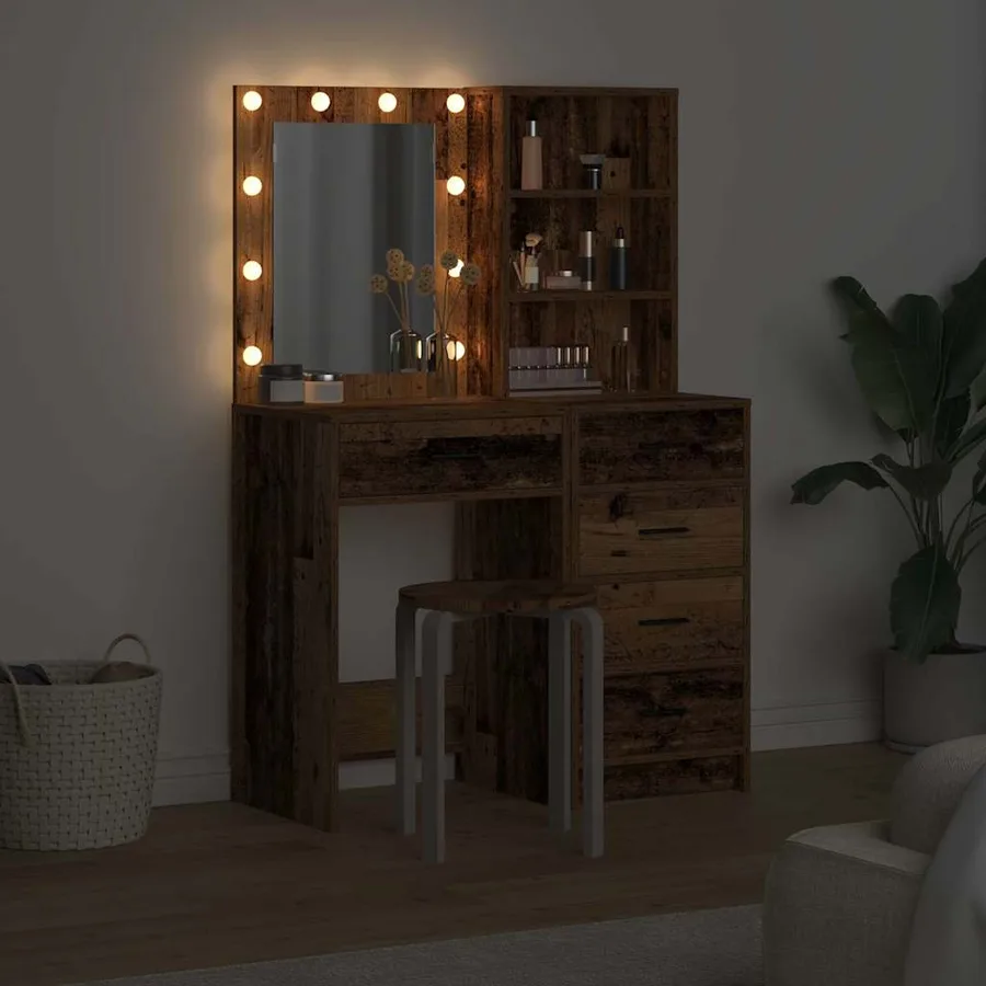 Table de Toilette avec tiroir 2 pcs Marron 50 x 41 x 135 cm - 4