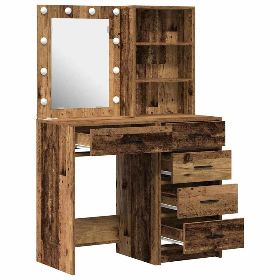 Table de Toilette avec tiroir 2 pcs Marron 50 x 41 x 135 cm - 7