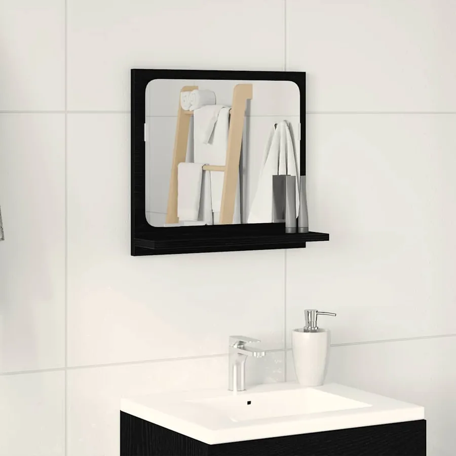 Miroir de salle de bain en chêne noir 40 x 10,5 x 37 cm bois d'ingénierie