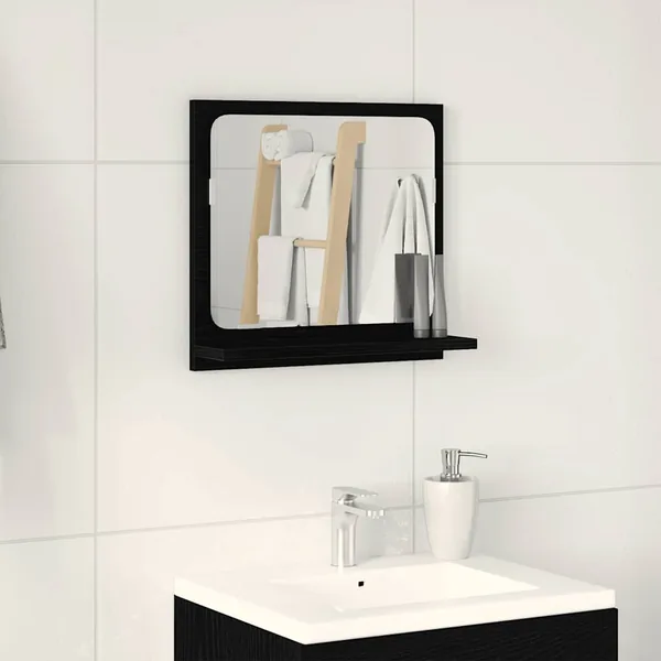 Miroir de salle de bain en chêne noir 40 x 10,5 x 37 cm bois d'ingénierie