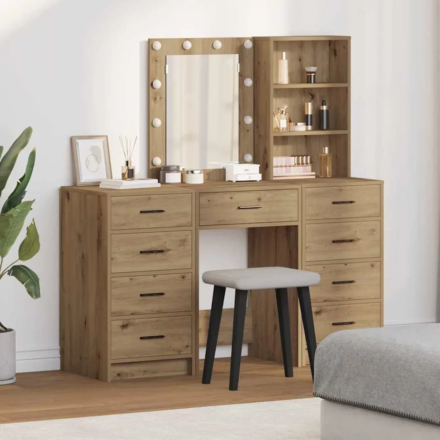 Table de Toilette 3 pcs Marron 40 x 41 x 135 cm
