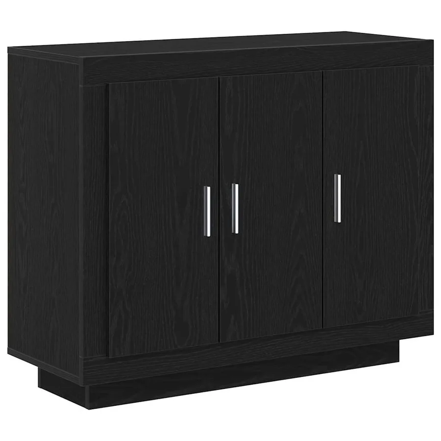 Buffet Chêne noir 92 x 35 x 75 cm Bois d'ingénierie - 2
