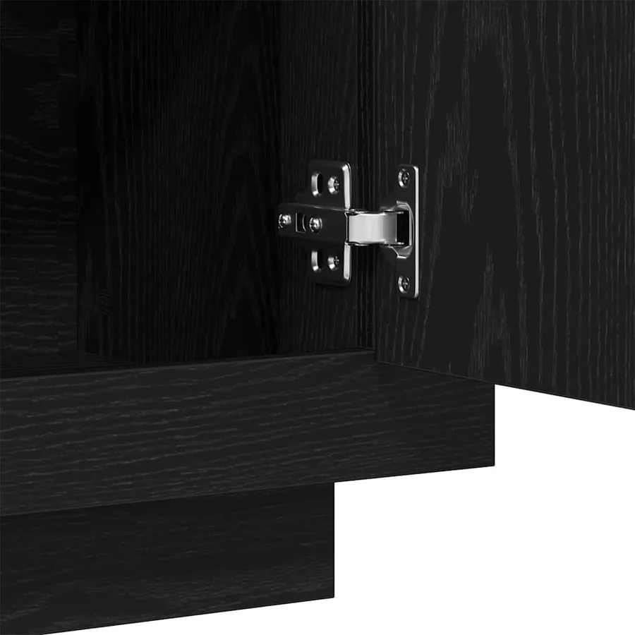 Buffet Chêne noir 92 x 35 x 75 cm Bois d'ingénierie - 8