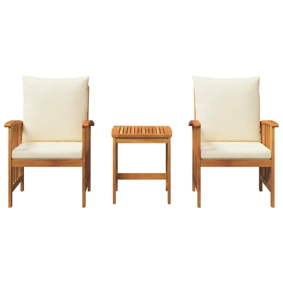 Ensemble de canapé de jardin avec coussin 3 pcs Huile Naturelle - 7