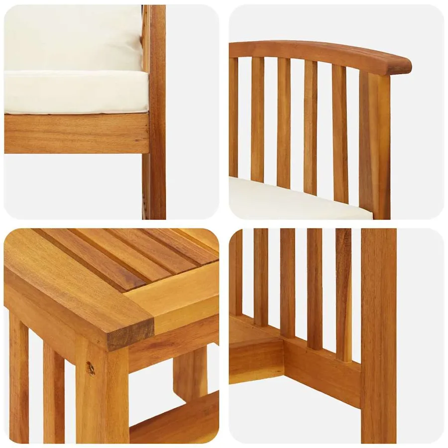 Ensemble de canapé de jardin avec coussin 3 pcs Huile Naturelle - 9