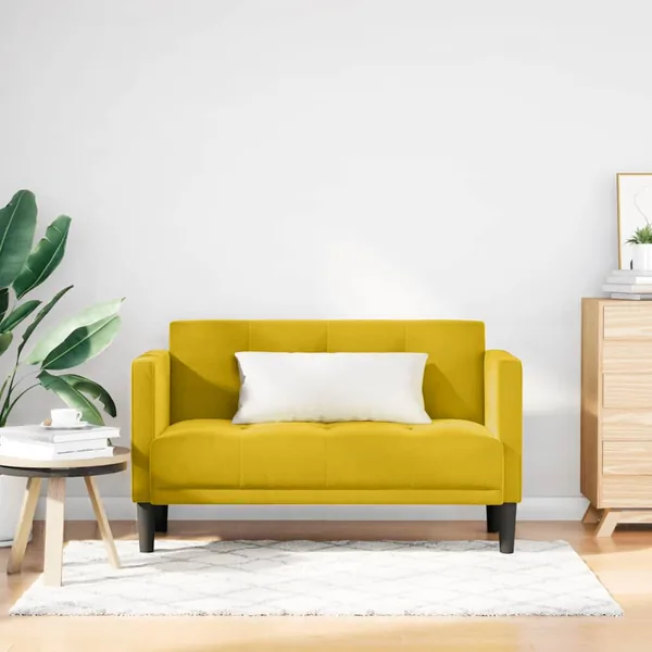 Canapé deux places Jaune 111 cm Velours