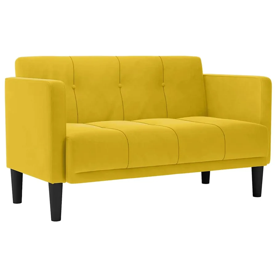 Canapé deux places Jaune 111 cm Velours - 2