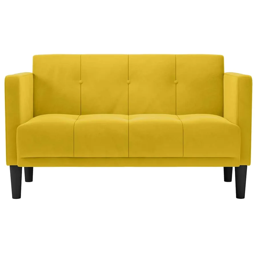 Canapé deux places Jaune 111 cm Velours - 3