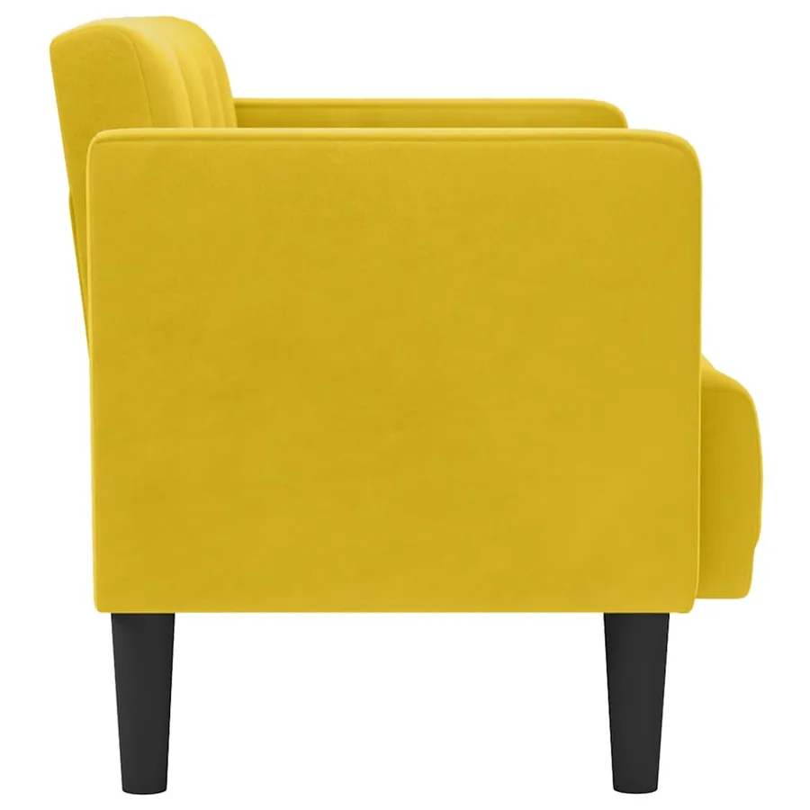 Canapé deux places Jaune 111 cm Velours - 4