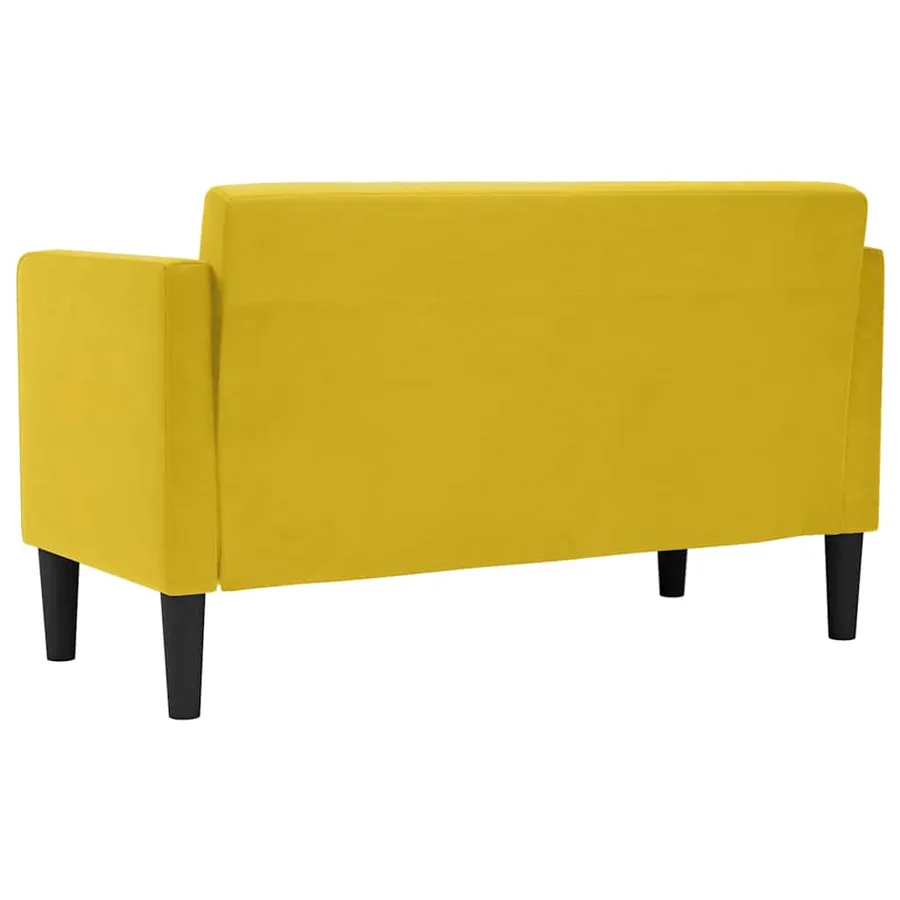 Canapé deux places Jaune 111 cm Velours - 5