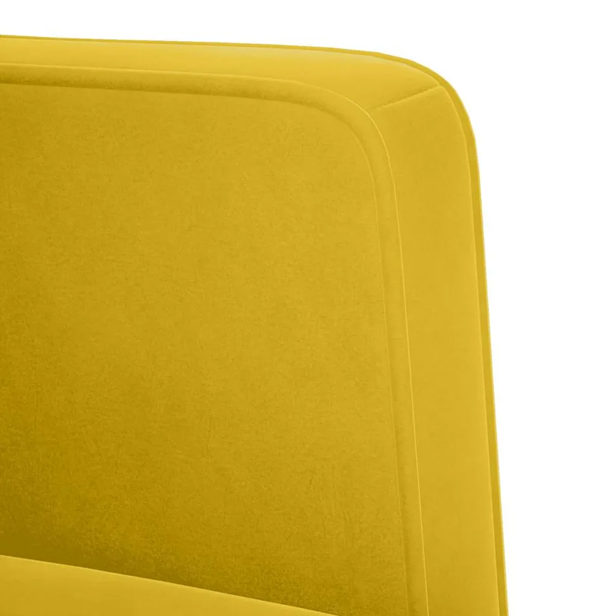 Canapé deux places Jaune 111 cm Velours - 6