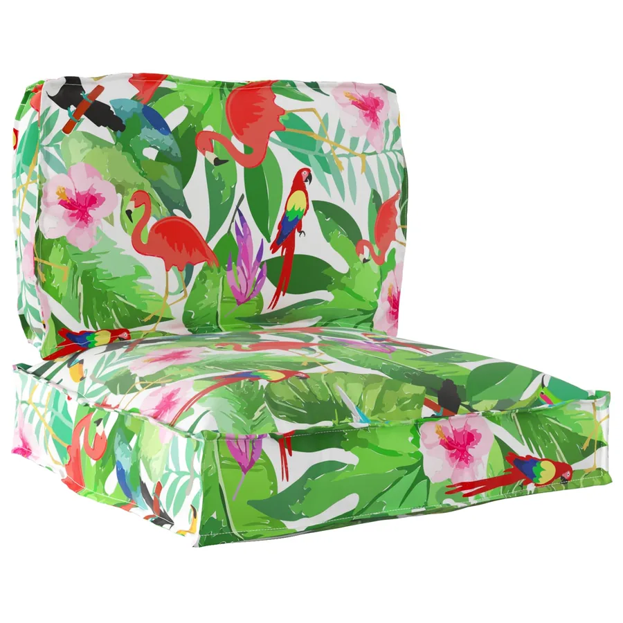 Set de coussins de palette 2 pcs Jungle tropicale Tissu Oxford