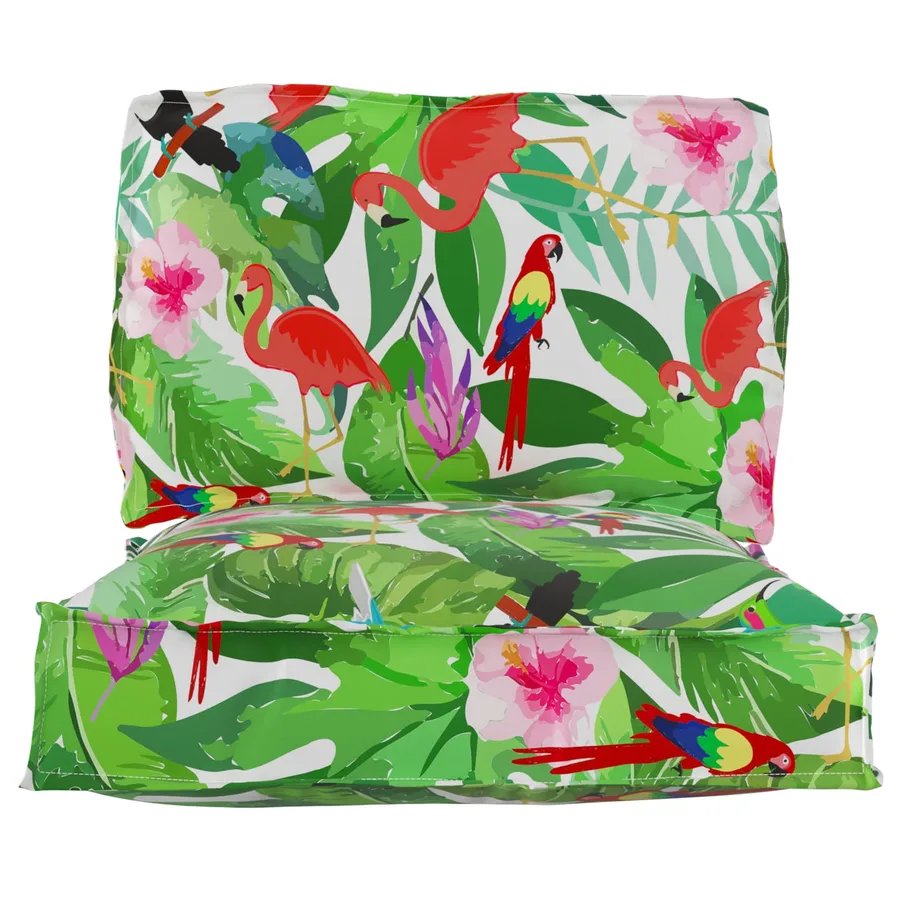 Set de coussins de palette 2 pcs Jungle tropicale Tissu Oxford - 4