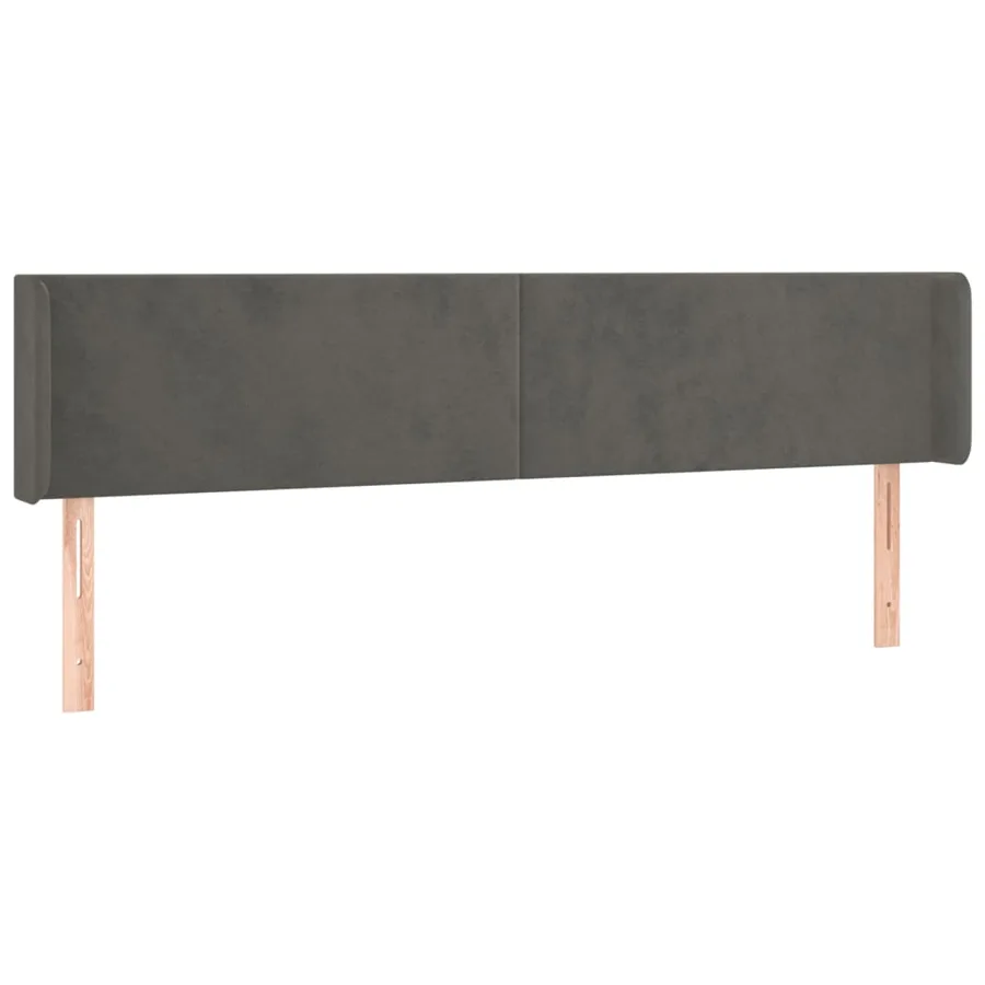 Tête de lit à LED Gris foncé 183x16x78/88 cm Velours - 3