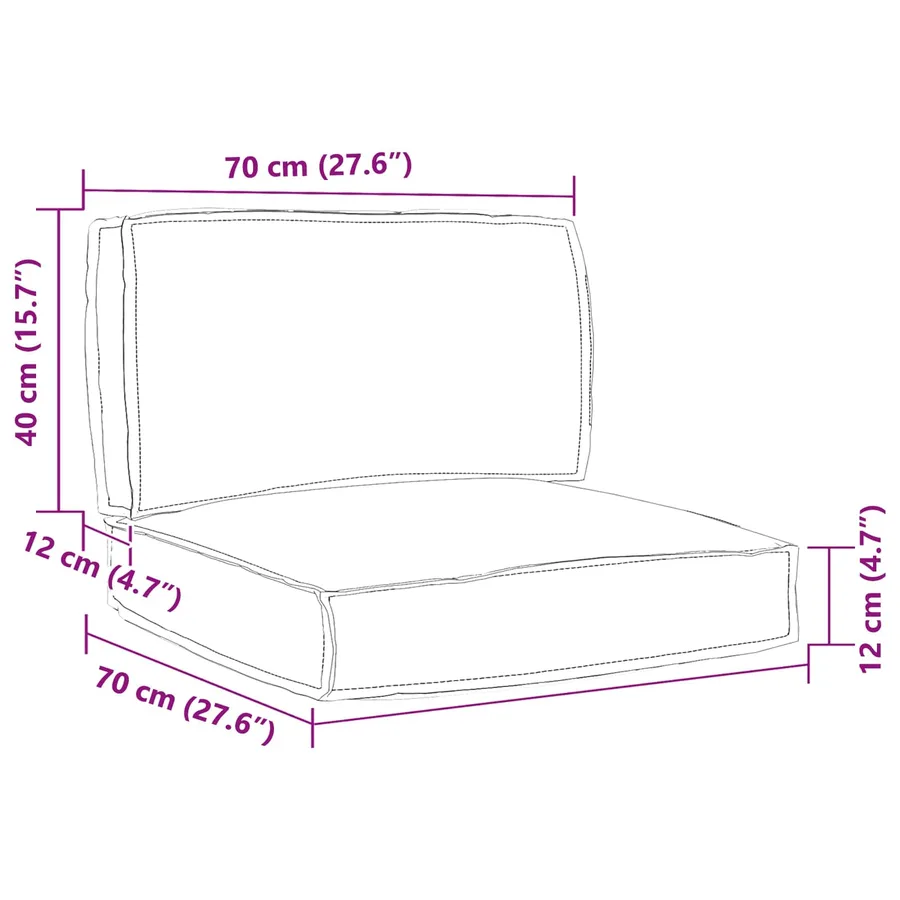 Set de coussins de palette 2 pcs Crème Tissu Oxford - 13