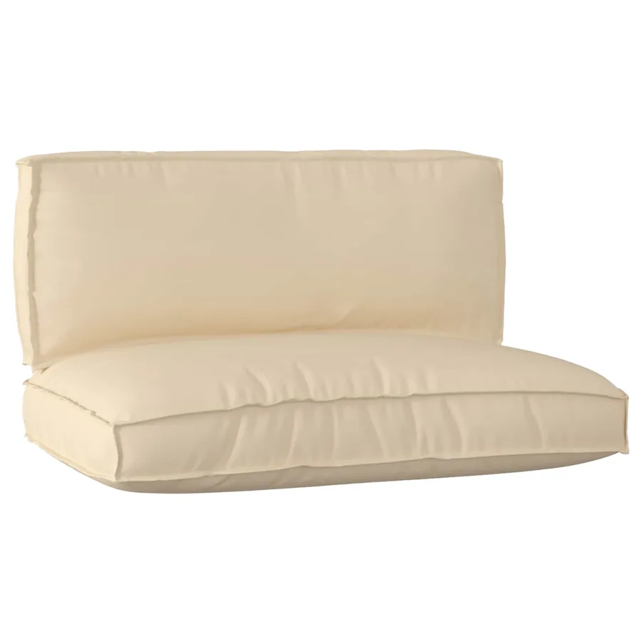Set de coussins de palette 2 pcs Beige Tissu Oxford