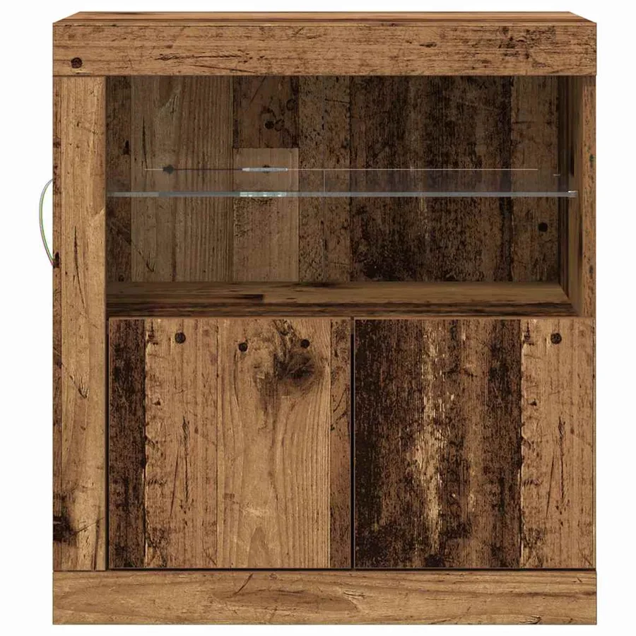 Buffet LED Marron 60,5 x 37 x 67 cm Bois d'ingénierie - 6