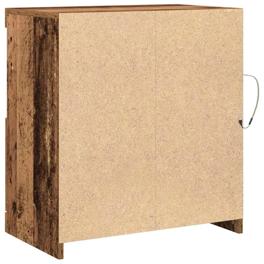 Buffet LED Marron 60,5 x 37 x 67 cm Bois d'ingénierie - 9