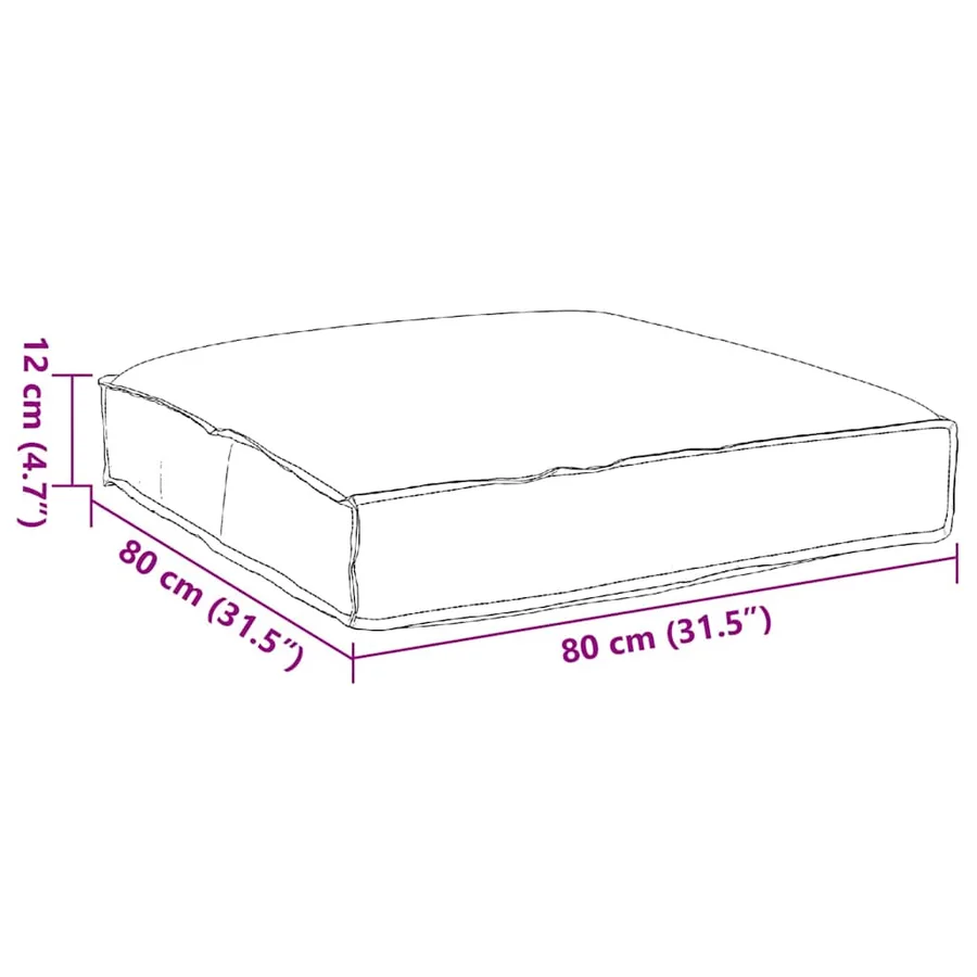 Coussin Anthracite 80 x 80 x 12 cm Tissu Oxford - 9