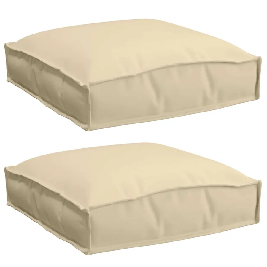 Coussin 2 pcs Beige 40 x 40 x 8 cm Tissu Oxford - 2