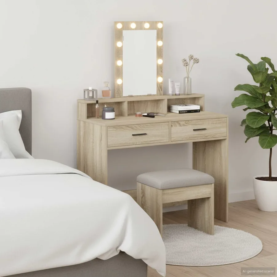 Table de Toilette Marron 100 x 41 x 140 cm Bois d'ingénierie