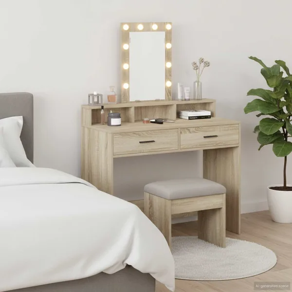 Table de Toilette Marron 100 x 41 x 140 cm Bois d'ingénierie