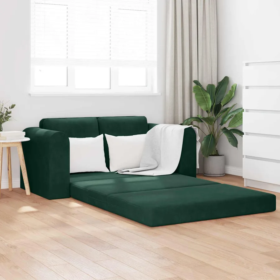 Canapé-Lit Vert foncé 148 x 71 x 83 cm Velours