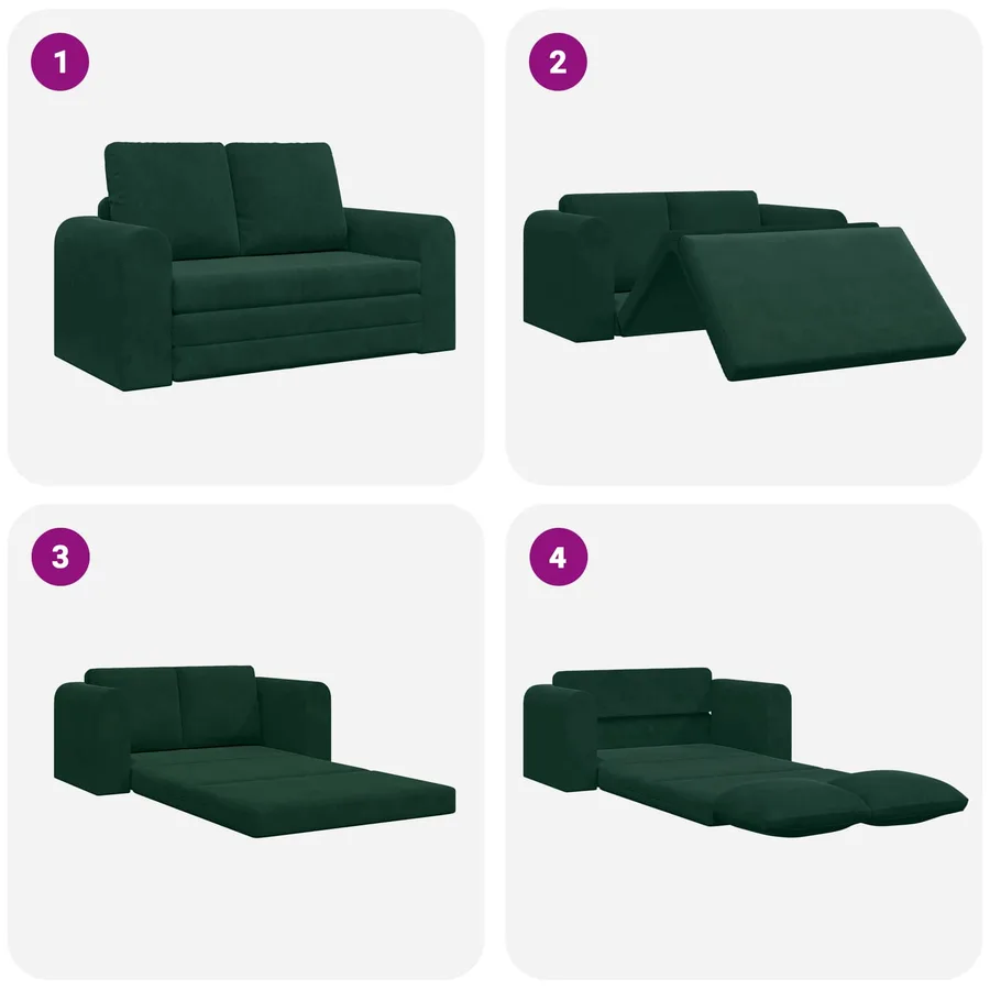 Canapé-Lit Vert foncé 148 x 71 x 83 cm Velours - 10