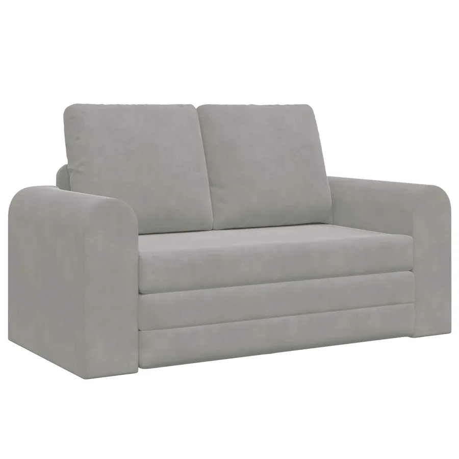 Canapé-Lit Gris clair 148 x 71 x 83 cm Velours - 2